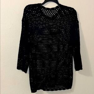 Black Crochet Knit Dress Bikini Cover up